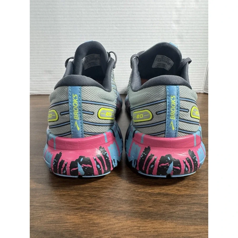 Brooks Glycerin 20 Mens Running Shoes 11.5 Grey Blue Pink Paint Drip 1203691B492